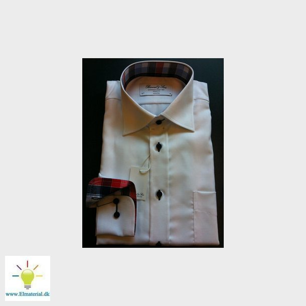 Lng&auml;rmad herrskjorta, klassisk passform, vit, storlek 41.