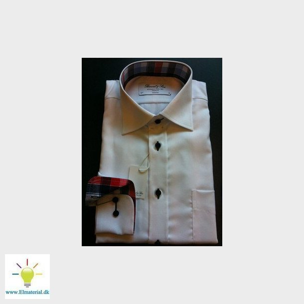 Lng&auml;rmad herrskjorta, klassisk passform, vit, storlek 43.
