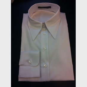 Lngärmad damskjorta, klassisk passform, vit, storlek 34.