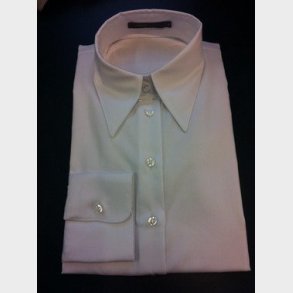 Lngärmad damskjorta, klassisk passform, vit, storlek 36.