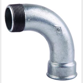 B�jning lang Unite 90&deg; galvaniseret M/N 1/2