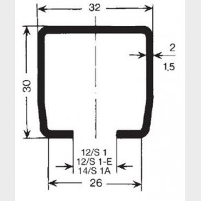 Skinne profil c 1,5 milimeter-6 meter, s1 a
