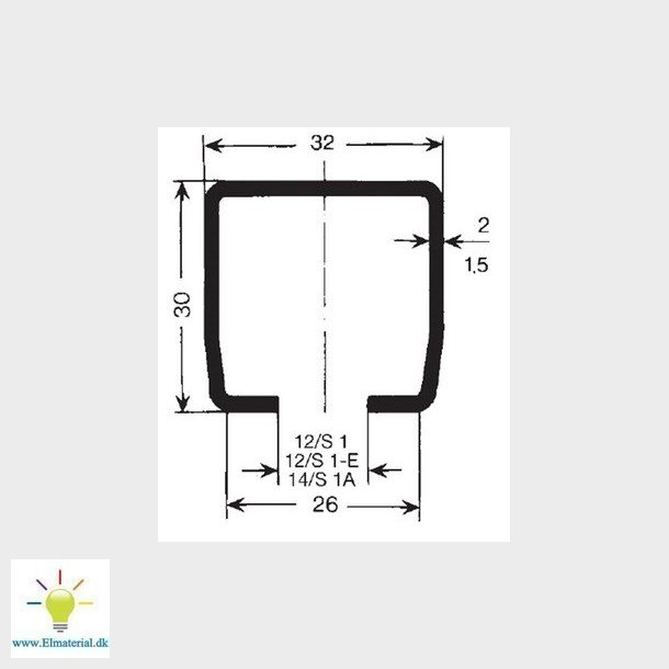 Skinne profil c 1,5 milimeter-6 meter, s1 a