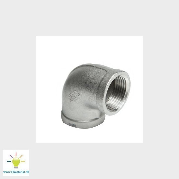 Vinkel 90&deg; syrefast 2 muffe/muffe AISI316/CF8M