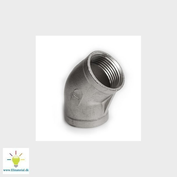Vinkel 45&deg; syrefast 1/4 muffe/muffe AISI316/CF8M