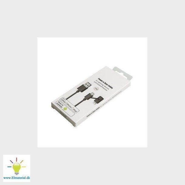 Unite kabel til Iphone / Android 1M sort