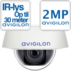 Vandalsikkert pendant dome kamera 2 MP med 3-9 mm motoriseret zoom/fokus, video analyse, WDR og IR-l