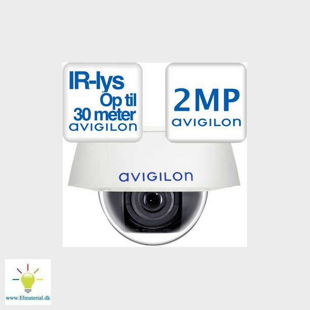 Vandalsikkert pendant dome kamera 2 MP med 3-9 mm motoriseret zoom/fokus, video analyse, WDR og IR-l