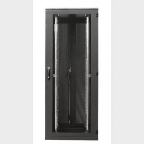 Gulvrack 600x800x1980 42U glasdr sort