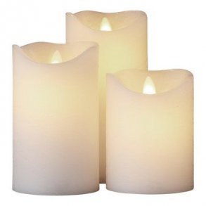 Sara Exclusive bordlys, 3 stk s�t , �7,5xH10/12,5/15cm, Hvid