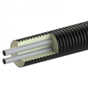 Förisolerade rör dubbla 6BAR rullar p 25 m 2X25 / 110 mm