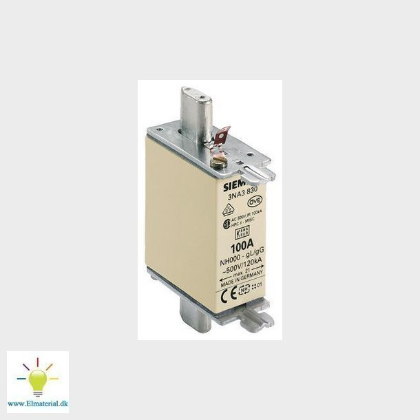 Nh-Sikring Nh000 100A Gl/Gg 500V, 3Na3830