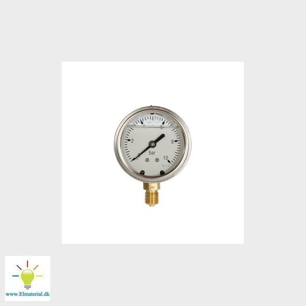 Manometer 1/2X100 0-25 bar, nedadrettet studs med glycerin