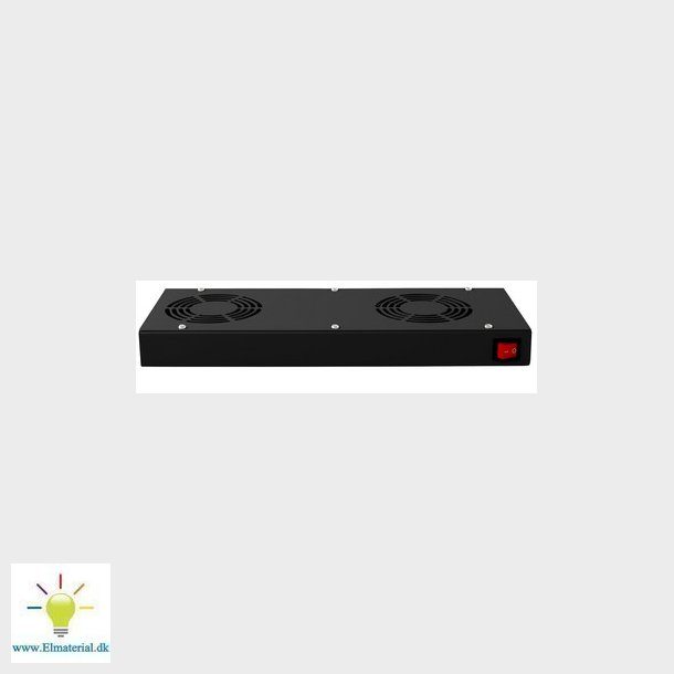 Ventilator enhed med 2 ventilator og termostat sort