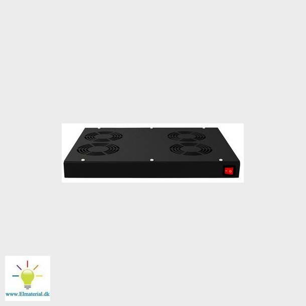 Ventilator enhed med 4 ventilator og termostat sort