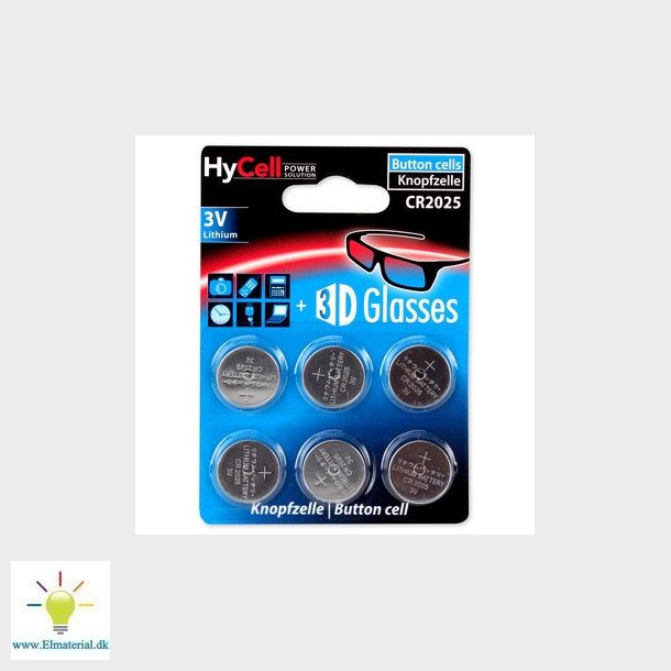 Batteri CR2025 K6 3V litium knapcelle