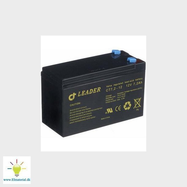 Blybatteri 12V-7,2 AH VDS for alarm / Backup