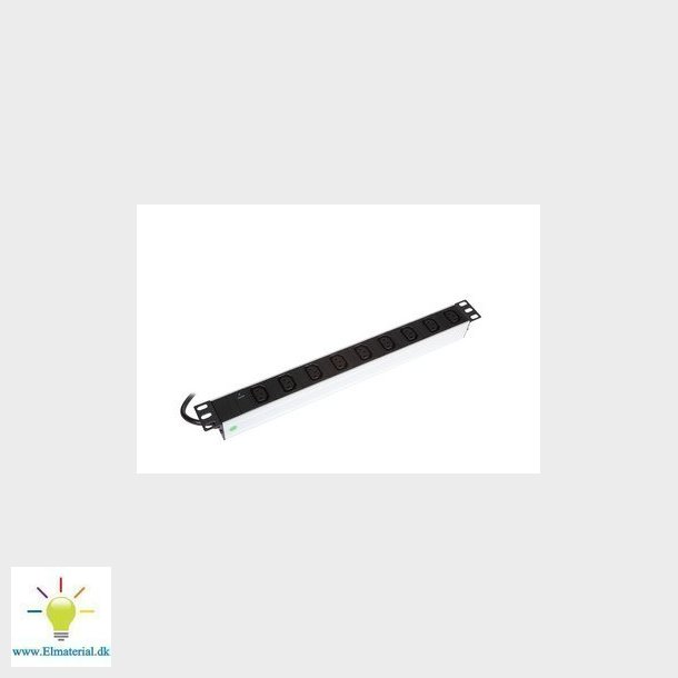 Powerpanel 9xC13 med led 1U sort