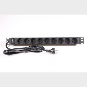 Powerpanel 9xDK LMJ med led 1U sort