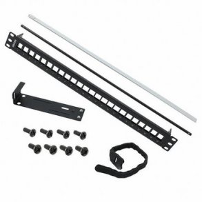 Patchpanel 24xGF tom 1U sort