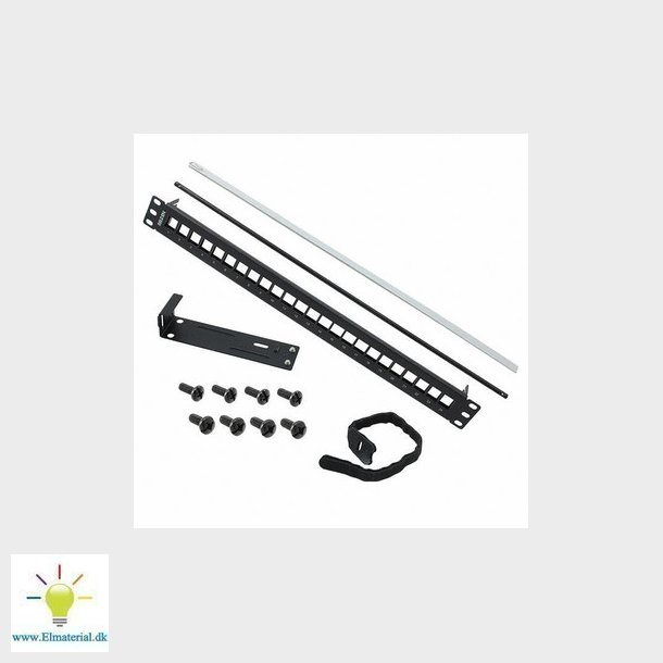 Patchpanel 24xGF tom 1U sort