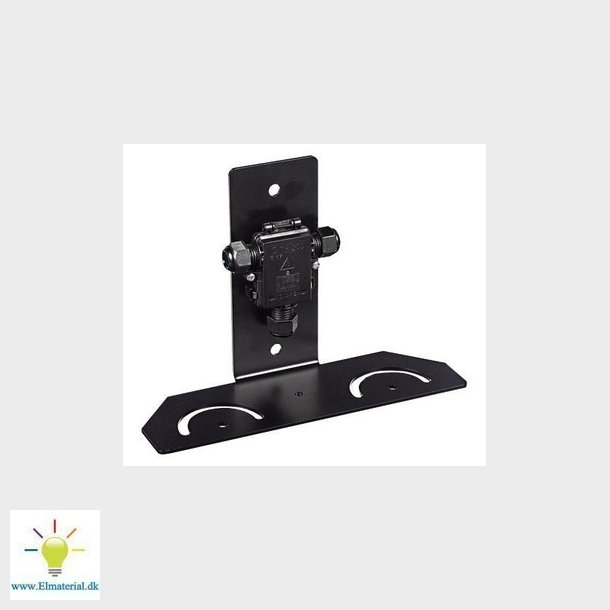 Monteringskonsol, dobbelt med forbindelsesboks, rustfrit, Sort