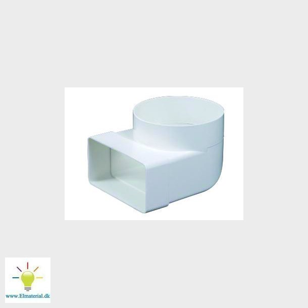 UNITE rund 125 muffe 90 grader flad 75x150