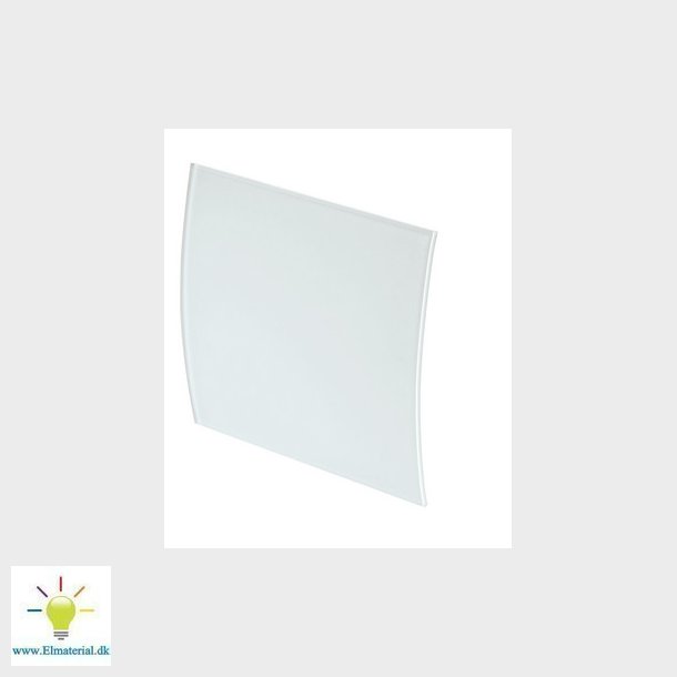 UNITE Frontpanel i gte glas frost hvidt i buet design for system+ ventilator 100