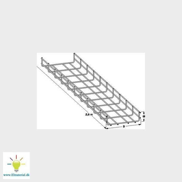 Gitterbakke rustfri 120 (L=2,5M)