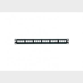 Patchpanel NetKey 24 port 1U sort tom