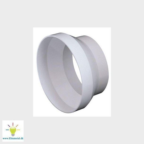 UNITE rundkanal reduktionsstykke   125 / 100 mm Hvid PVC