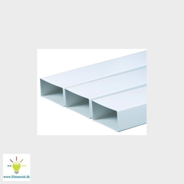 UNITE flad kanalrr 55 x 110 mm L=1,0 m Hvid PVC