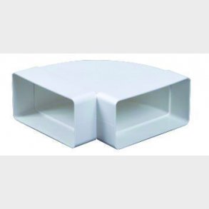 UNITE Horisontal b�jning 90&deg; til flad kanal 55x110 mm Hvid PVC