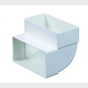 UNITE Vertikal b�jning  90&deg; til flad kanal 55x110 mm Hvid PVC