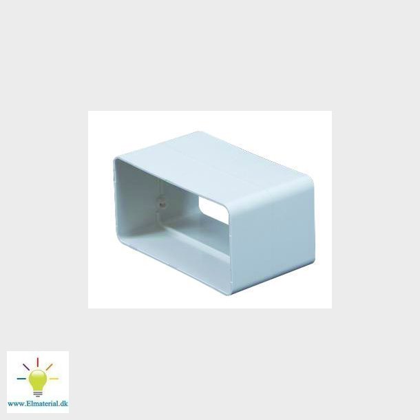 UNITE flad Samlemuffe til kanal 75 x 150mm Hvid PVC