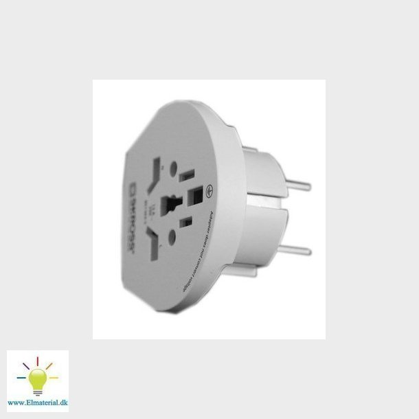 Skross rejseadapter hvid (Danmark til Europa)
