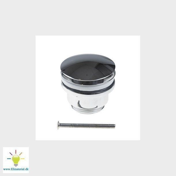 Unite bundventil med stor prop push-open 114" forkromet
