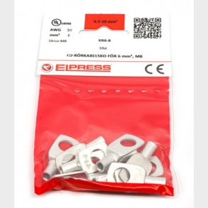 Rrkabelsko KR6-8, (klasse 1, 2, 5 og 6) 6mm2, 8 I poser af 10 stk.