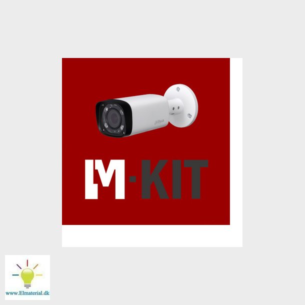 VIDEO-KIT, 4 kanal NVR m/ 1TB-HHD, 4K og PoE + 4 x 2MP Bullet, hvid, 2,8 mm, IR + 4 x bagboks