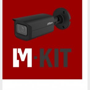 VIDEO-KIT, 4 kanal NVR m/ 1TB-HHD, 4K og PoE + 4 x 2MP Bullet, sort, 2,8 mm, IR + 4 x bagboks