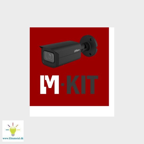 VIDEO-KIT, 4 kanal NVR m/ 1TB-HHD, 4K og PoE + 4 x 2MP Bullet, sort, 2,8 mm, IR + 4 x bagboks