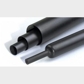 Mellemvgget  krympeflex med lim RGM 28/6 mm Sort 1,2 m