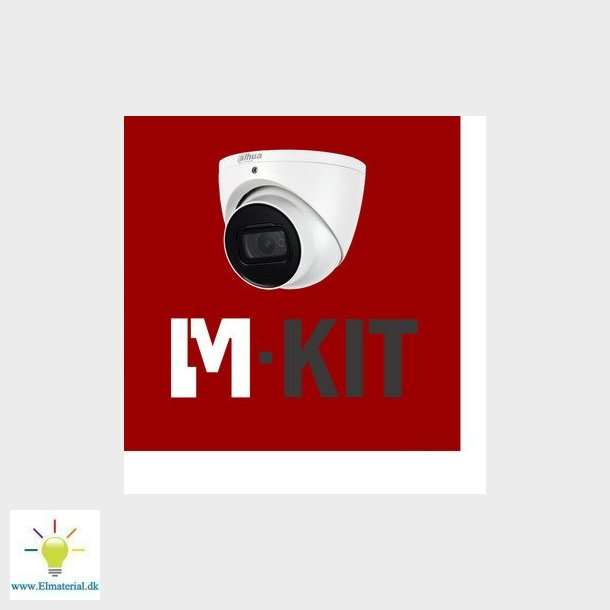 VIDEO-KIT, 4 kanal NVR m/ 1TB-HHD, 4K og PoE + 2 x 5MP Eyeball, hvid, 2,8 mm, IR