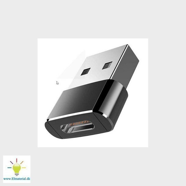 USB adapter USB-C hun til USB-A 3.0 han sort