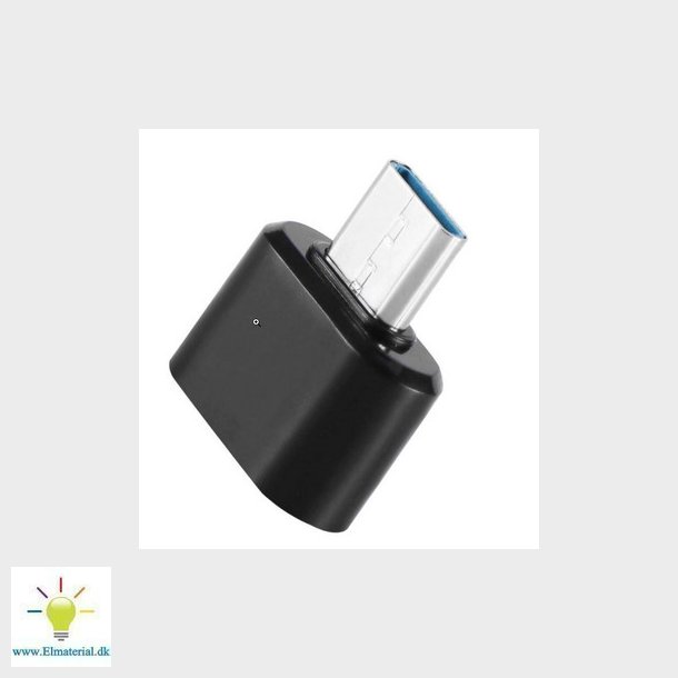 USB adapter USB-C han / USB-A 3.0 hun sort