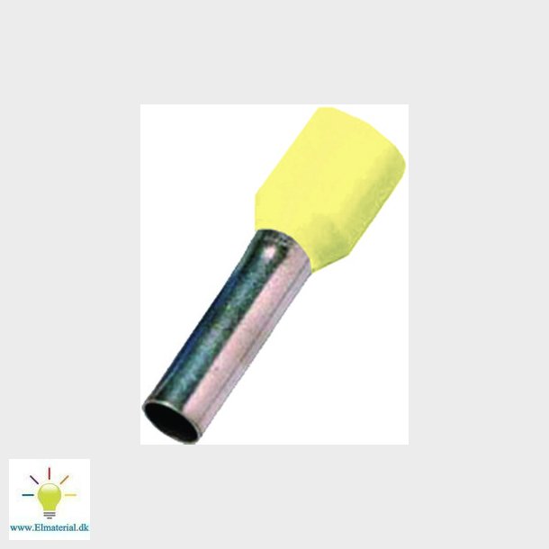 Isoleret terminalrr gul 0,25mm2 L=6mm