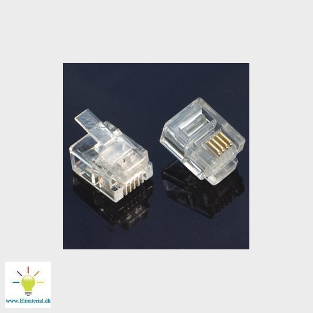 Modular plug RJ10 4POL/4kontakter rund KABEL