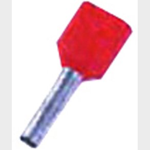 Isolerat dubbelterminalr&ouml;r r&ouml;tt 2x1mm2 L=8mm