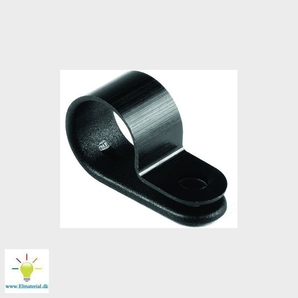 P-klips H3P i sort plast til 6,5mm bundt