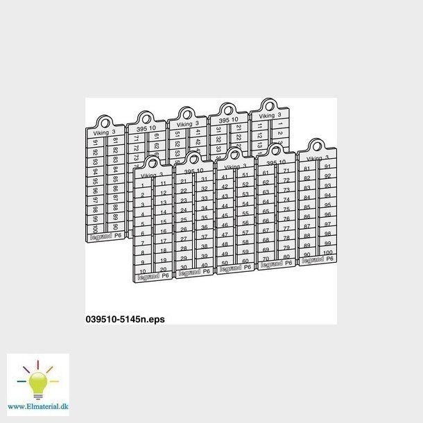 Legrand Viking 3 klemmemrkning 1-100 horisontal 5MM